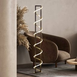 FISCHER & HONSEL LED floor lamp Gwen, black/gold, metal, CCT, dimmable