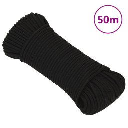 vidaXL Work Rope Black 4 mm 50 m Polyester