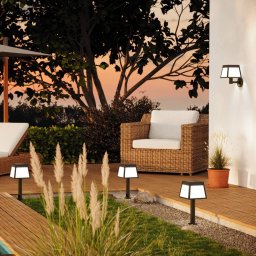 EGLO Altilia solar LED pedestal light, height 56 cm, black, sensor