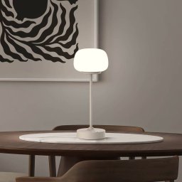Näve LED table lamp Pina beige height 27.8cm metal/glass touch