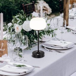 Näve LED table lamp Pina black 27.8 cm metal/glass Touch