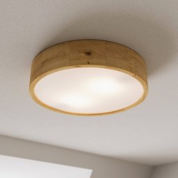 Envostar Kerio ceiling light, Ø 37 cm, natural oak