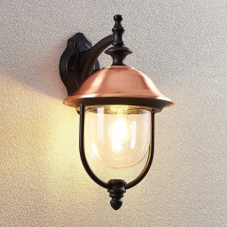 Lindby Clint outdoor wall light, copper, down, IP44