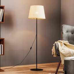 TK Lighting Chicago floor lamp with linen lampshade