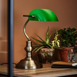 Markslöjd Bankers table lamp, height 25 cm green