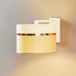 Argon Textile wall light Long white/grey/brass