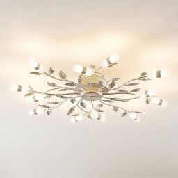 Lindby LED ceiling light Bolonia, bronze/white, Ø 80 cm