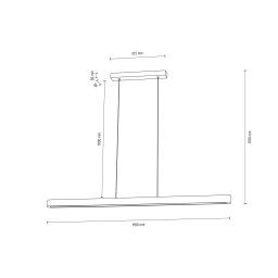 Envostar Lineo LED hanging light dark pine 118cm