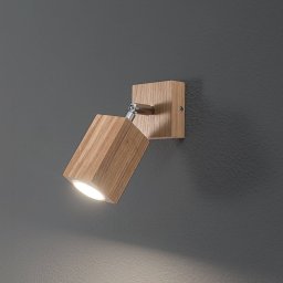Envostar Peach Puff wall spot wood cuboid 1-bulb