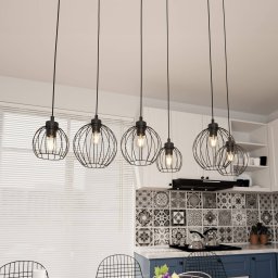 EMIBIG LIGHTING Nando pendant light, 6-bulb, 125 cm, black, metal, E27