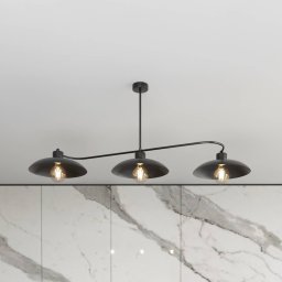 EMIBIG LIGHTING Foster ceiling light, 3-bulb, 113 cm, black, metal