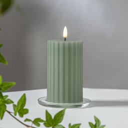 STAR TRADING LED candle Flame strip green 15 cm real wax battery operated