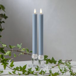 STAR TRADING LED candle Flame Strip, blue, 25 cm, wax battery set of 2