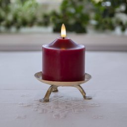 STAR TRADING LED candle flame, height 9.5 cm red real wax battery operated