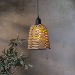 STAR TRADING LED outdoor hanging light Twine brown plastic Ø 15cm battery