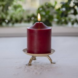 STAR TRADING LED candle flame, height 12 cm, red real wax battery operated