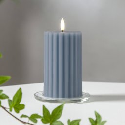 STAR TRADING LED candle flame strip blue 15 cm real wax battery operated