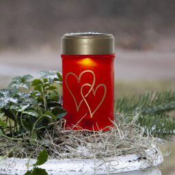 STAR TRADING LED ground spike light Hearty, red/gold, 12 cm plastic