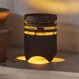 STAR TRADING LED solar light Marron, height 25 cm, brown, metal, USB-C