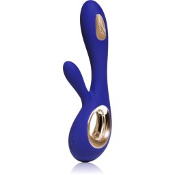 Lelo Soraya Wave vibrator with clitoral stimulator Midnight Blue 21.5 cm