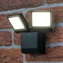 Theben LED outdoor wall light theLeda S17-100L, black, 2-bulb
