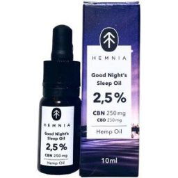 Hemnia Good Night'S Sleep Hemp Oil 2,5%, 250 Mg Cbn, 250 Mg , 10 Ml