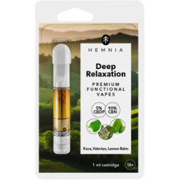 Hemnia Deep Relaxation - Cartridge, 5 % , 90 % Cbn, Kava Kava, Valerian, Lemon Balm, 1 Ml
