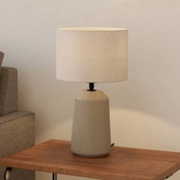 EGLO Capalbio table lamp, sand base/white lampshade