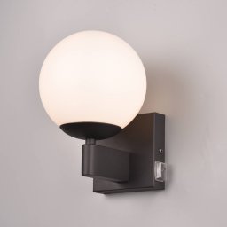 Trio Lighting Kula bathroom wall light glass IP44 black