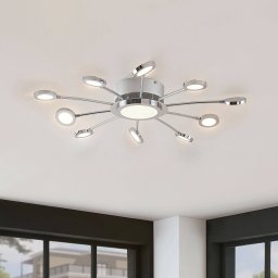 Lindby Chrome-plated Meru LED ceiling light, CCT