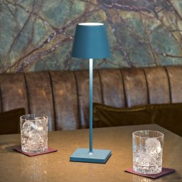 Sigor Nuindie LED battery-powered table lamp, USB-C, blue, IP54, dimmable