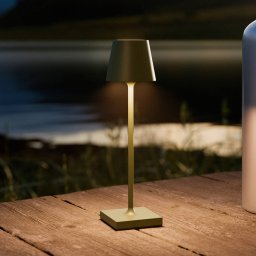 Sigor LED battery-powered table lamp Nuindie pocket, pine green, IP54, dimmable