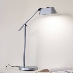 Lindby LED table lamp Thies, grey, ABS, height 78cm, dimmable
