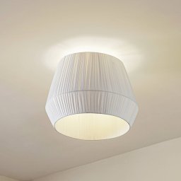 Lindby Vitore ceiling light, Ø 50 cm, textile, white