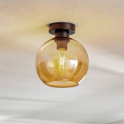 Eko-Light Sofia ceiling light, amber glass shade