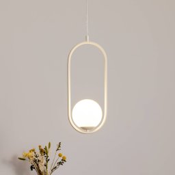 ALDEX Dione pendant light, opal/cream, 1-bulb