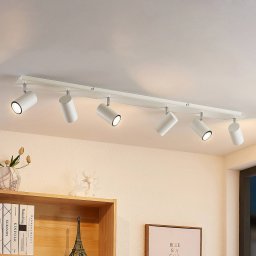 Lindby ceiling spotlight Joffrey, 116 cm, white, 6-bulb, GU10