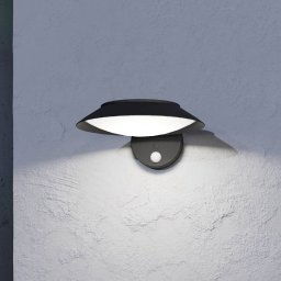 EGLO Cerrisi solar LED wall lamp, width 10.5 cm, black, sensor