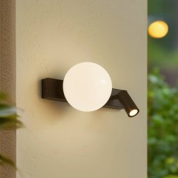 Lindby LED outdoor wall lamp Larcie, 35 cm, 2-bulb, aluminium, sensor