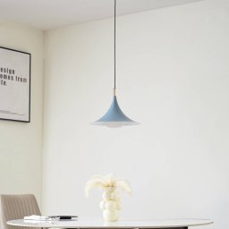 Lindby pendant light Jarl, blue, metal, Ø 35 cm, G9