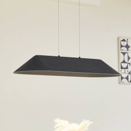 Lucande LED pendant light Naelle, black/grey, felt