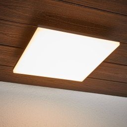 Lucande LED ceiling lamp Henni, IP65, sensor, 30x30 cm, anthracite