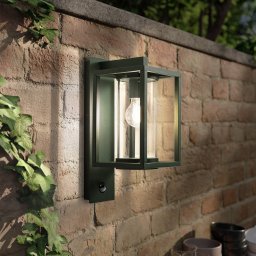 Lucande Ferda outdoor wall lamp, sensor, hanging, green, IP44