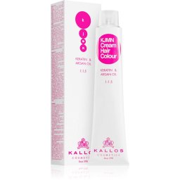 Kallos KJMN Professional Cream Hair Colour Keratin & Argan Oil Hair Color with keratin and argan oil shade 5.00 Light Brown Plus 100 ml