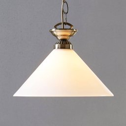 Lindby Otis pendant light, Ø 30 cm, white, glass, cone, E27