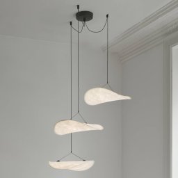 New Works LED pendant light Tense, white, Ø 152 cm, 3-bulb