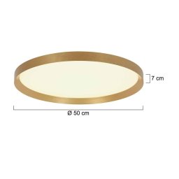 Steinhauer LED ceiling light Flady, gold-coloured, Ø 50 cm direct/indirect