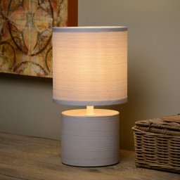 Lucide Greasby table lamp, fabric lampshade, grey