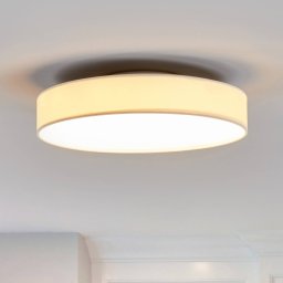 Lindby LED ceiling lamp Saira, Ø 40 cm, white, textile