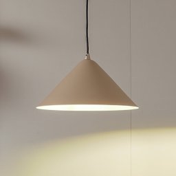 Lindby Clarine pendant light, beige, Ø 32 cm, metal